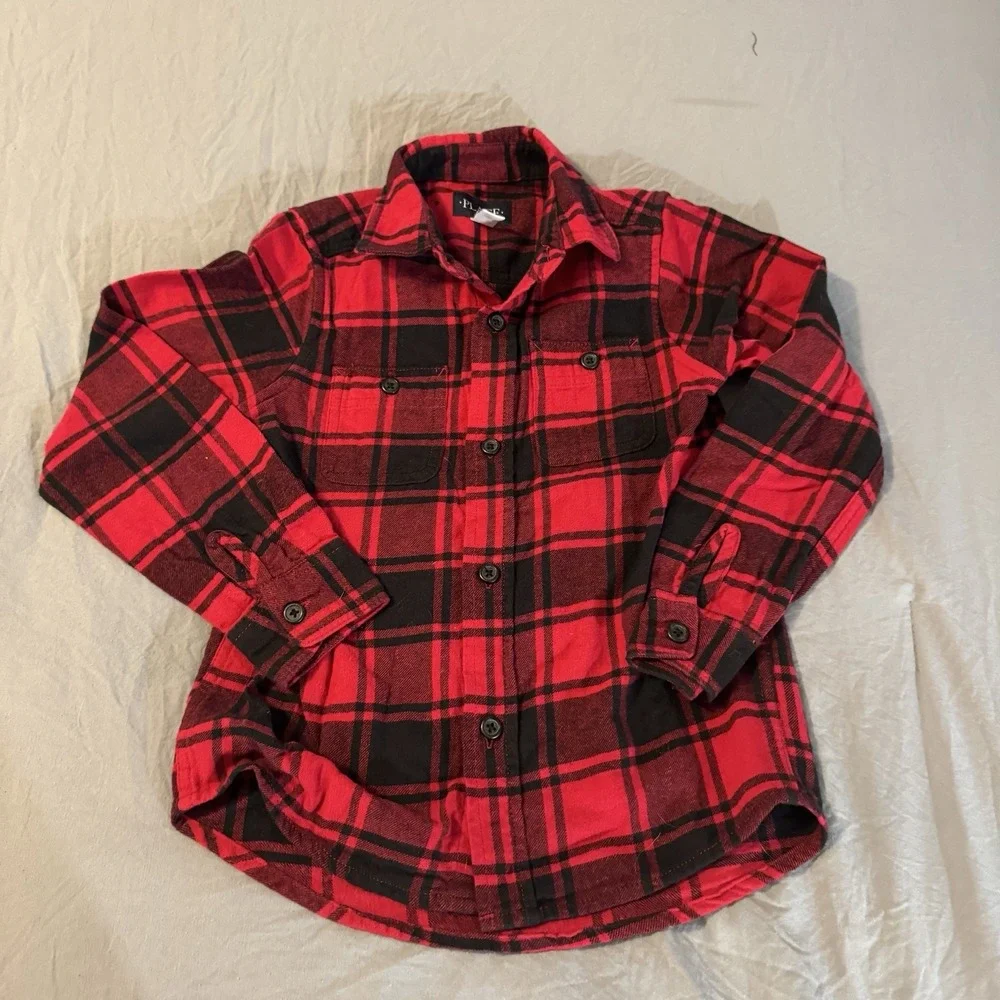 The Children's Place Classic 2-Piece Outfit Buffalo Check Flannel Shirt Size 5‎